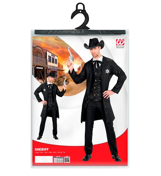 Sheriff Kostüm-Set mit Mantel, Weste, Kragen und String-Tie für Fasnacht