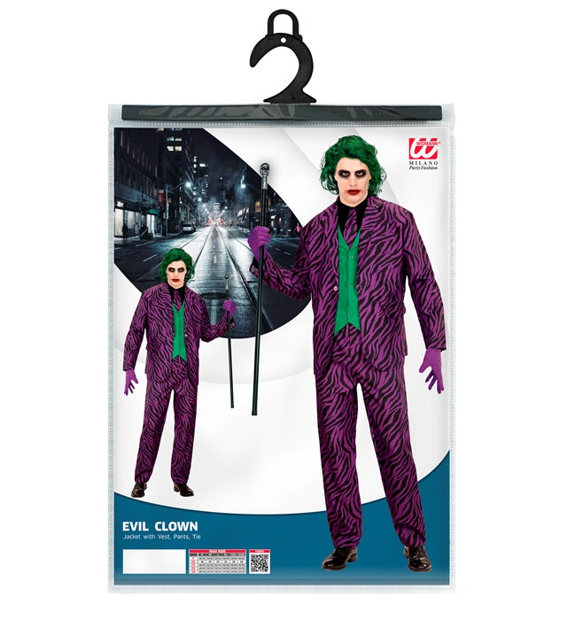 Evil Clown Kostüm bestehend aus Jacke, Weste, Hose und Krawatte für Fasnacht