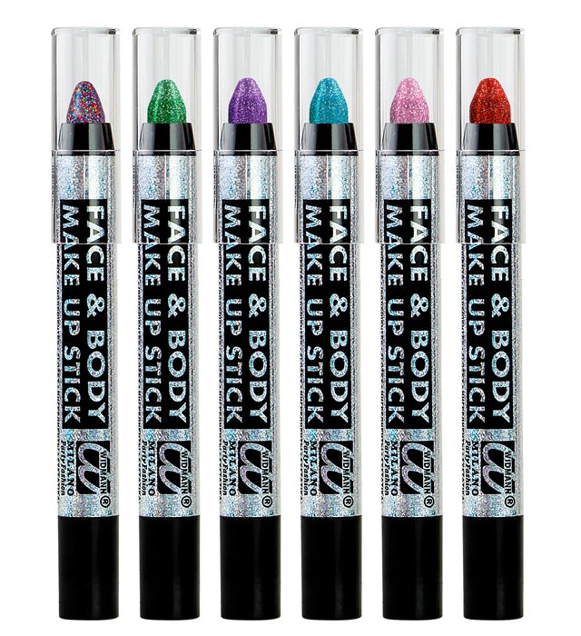 Drehbarer Schminkstift in Rot, Blau, Grün, Violett und Rosa für Fasnachts-Make-up