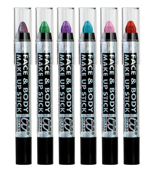 Drehbarer Schminkstift in Rot, Blau, Grün, Violett und Rosa für Fasnachts-Make-up
