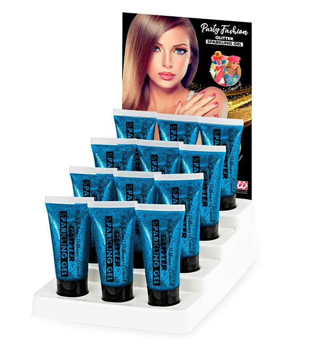 Blauer Gel-Spender 25 ml in Spendertube für Fasnacht und Mottoparty