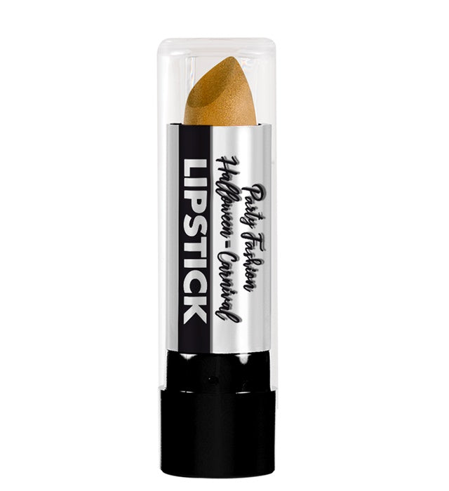 Goldener Lippenstift in Stiftform mit glänzender goldener Farbe
