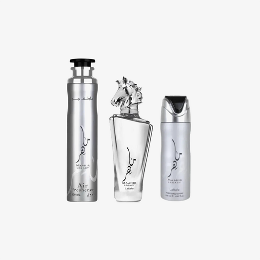 LATTAFA LATTAFA Maahir Legacy Set Eau de Parfum 100 ml Air Freshener 300 ml Parfum Spray 200 ml Parfüm