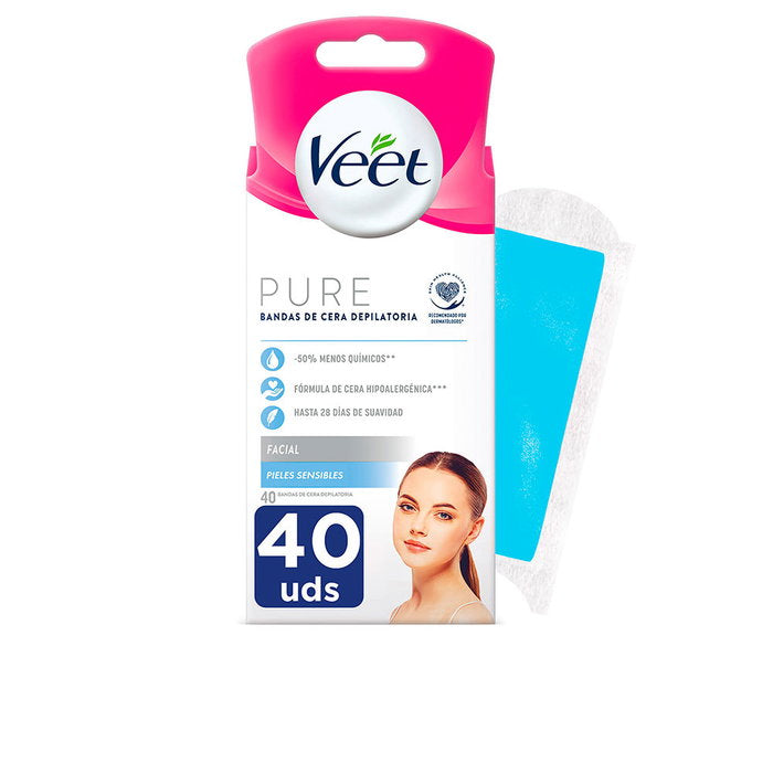 VEET VEET Pure Facial Wachsstreifen für empfindliche Haut 40 Stück Kosmetik