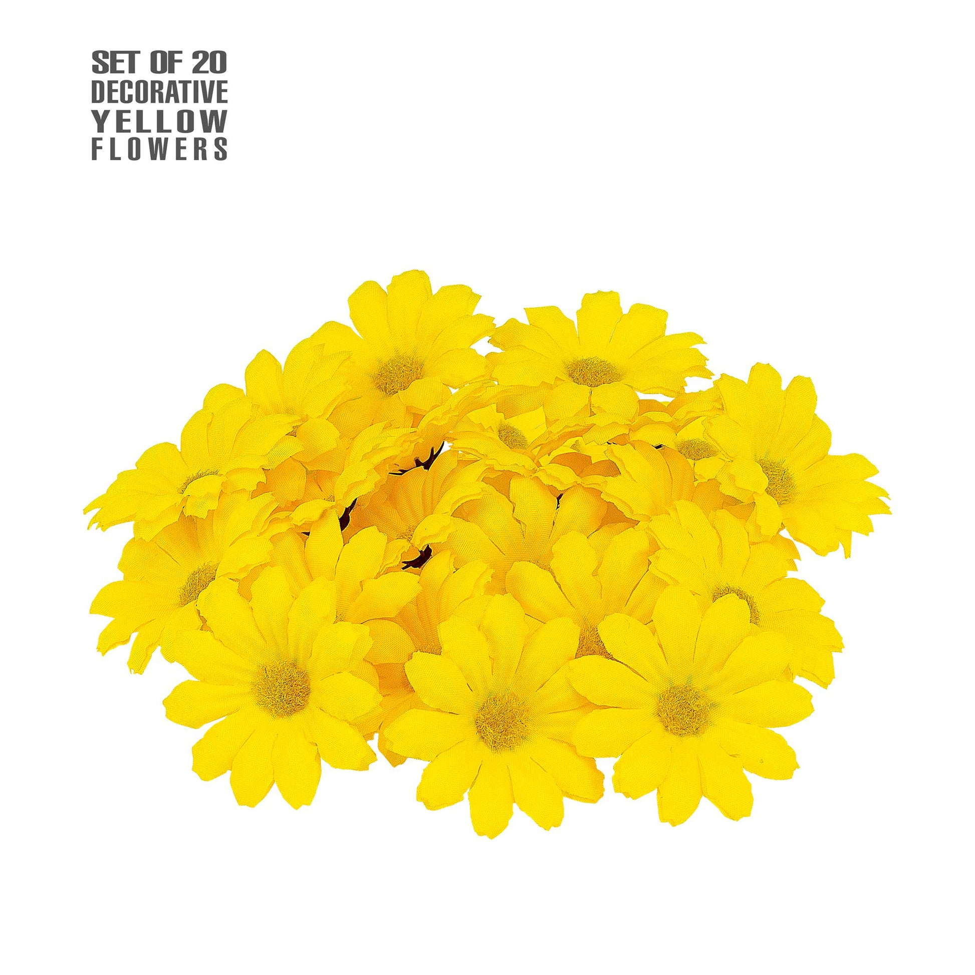 "20 GELBE DEKO BLUMEN" – Vorderansicht