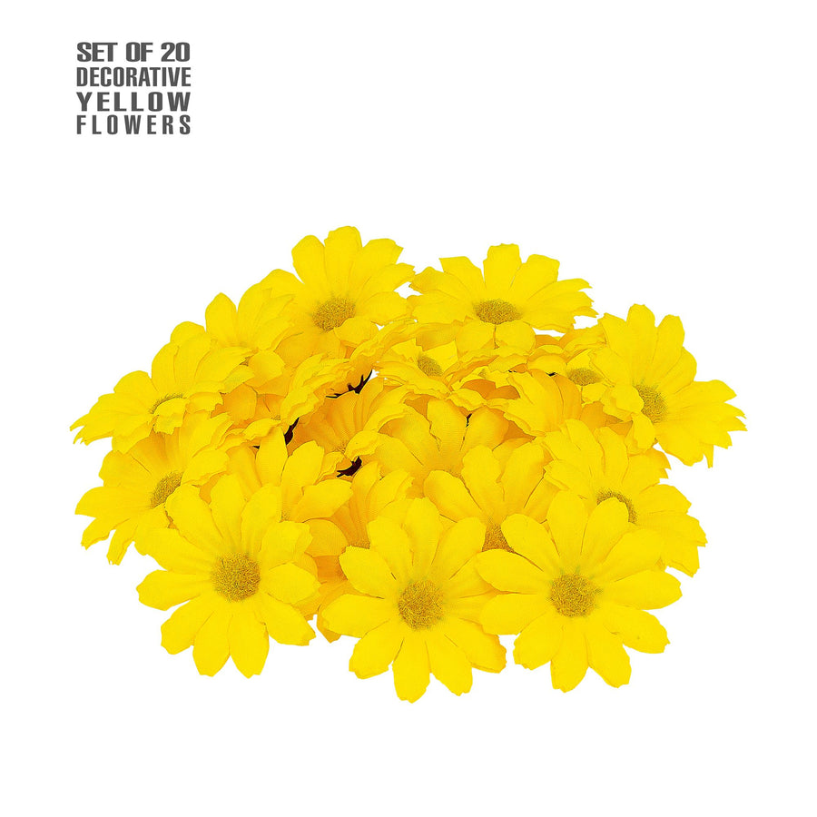 "20 GELBE DEKO BLUMEN" – Vorderansicht