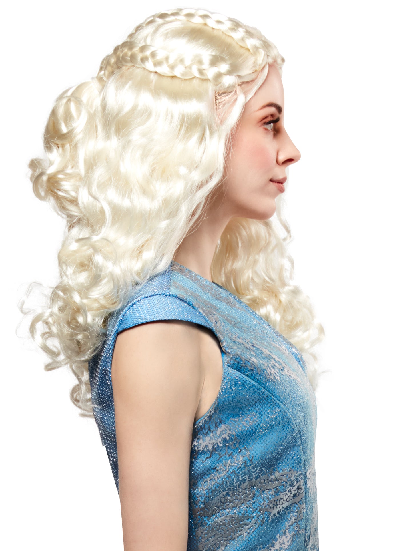 Rubies Daenerys-Targaryen-Perücke House of the Dragon – Seitenansicht