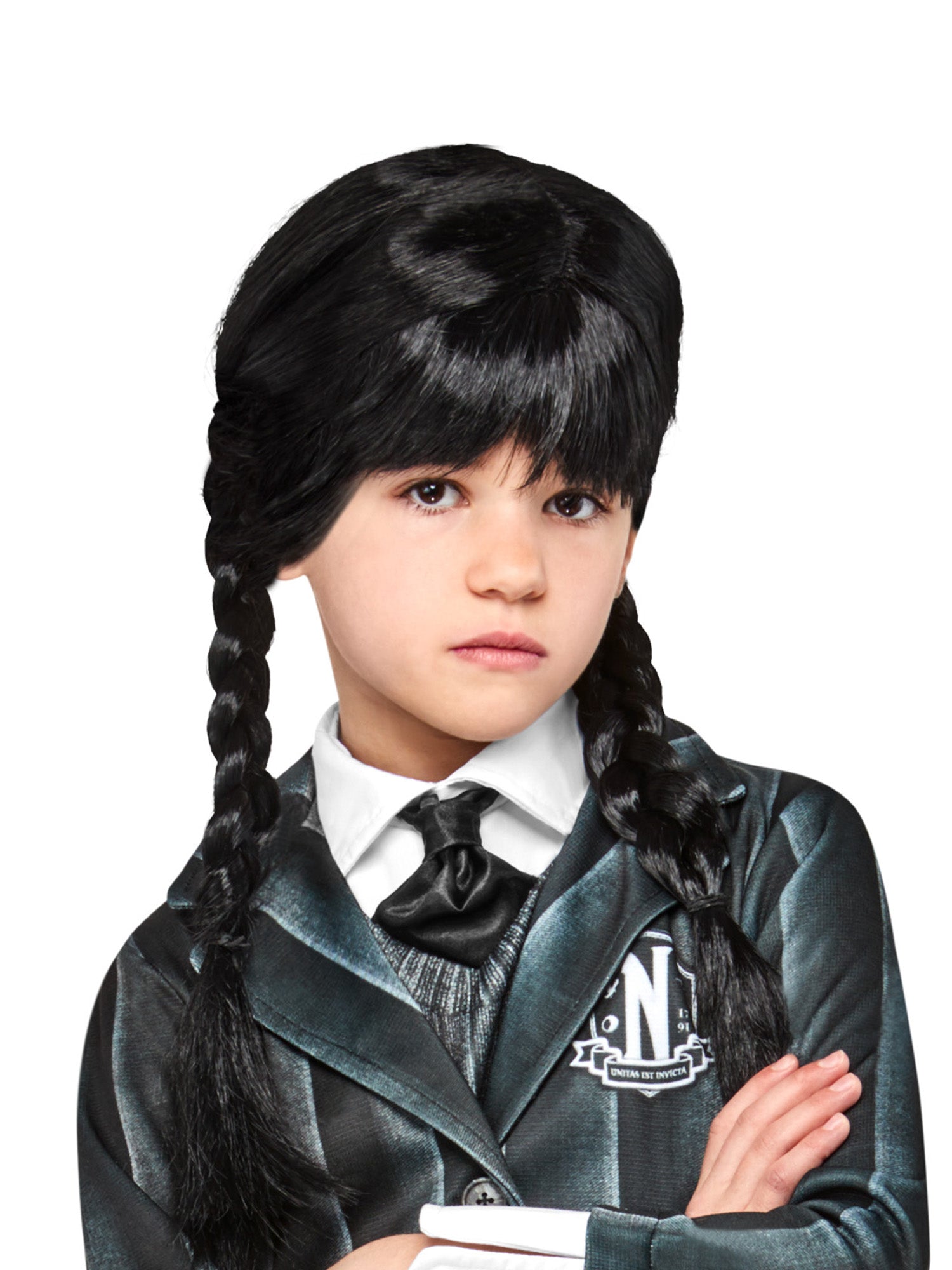 Rubies Wednesday Addams Perücke für Kinder – Produktansicht