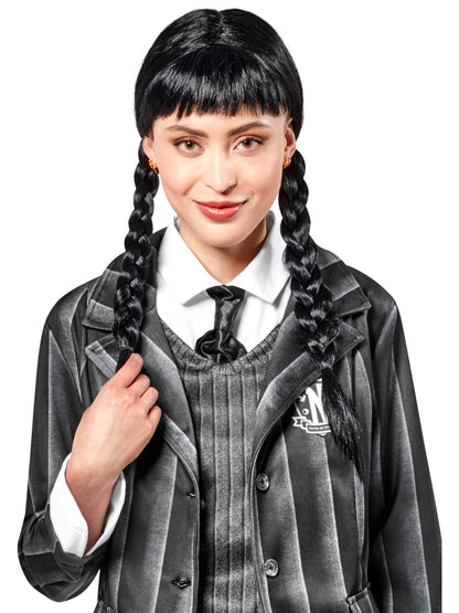 Rubies Wednesday Addams Perücke für Erwachsene – Produktansicht