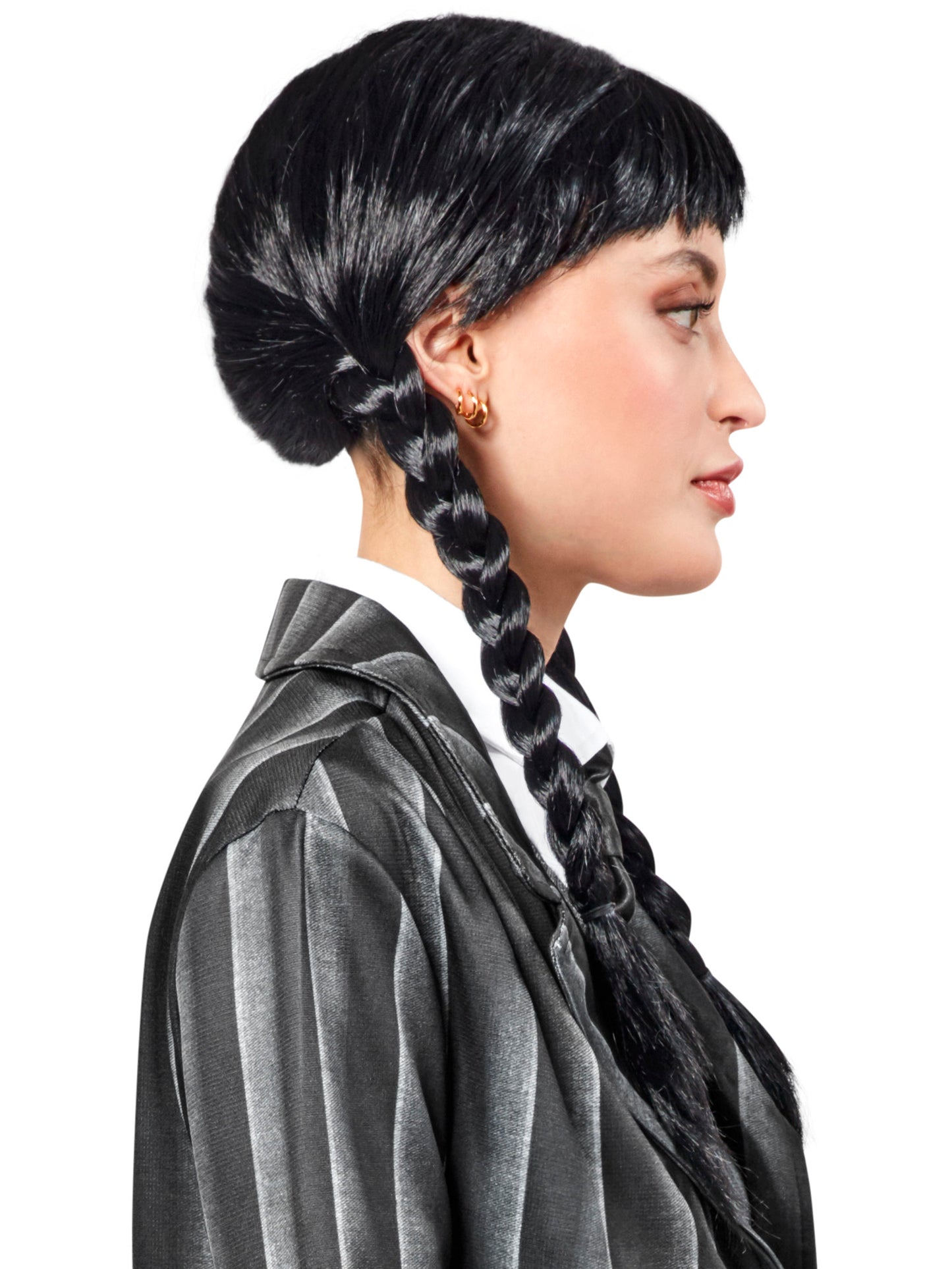 Rubies Wednesday Addams Perücke für Erwachsene – Detailansicht