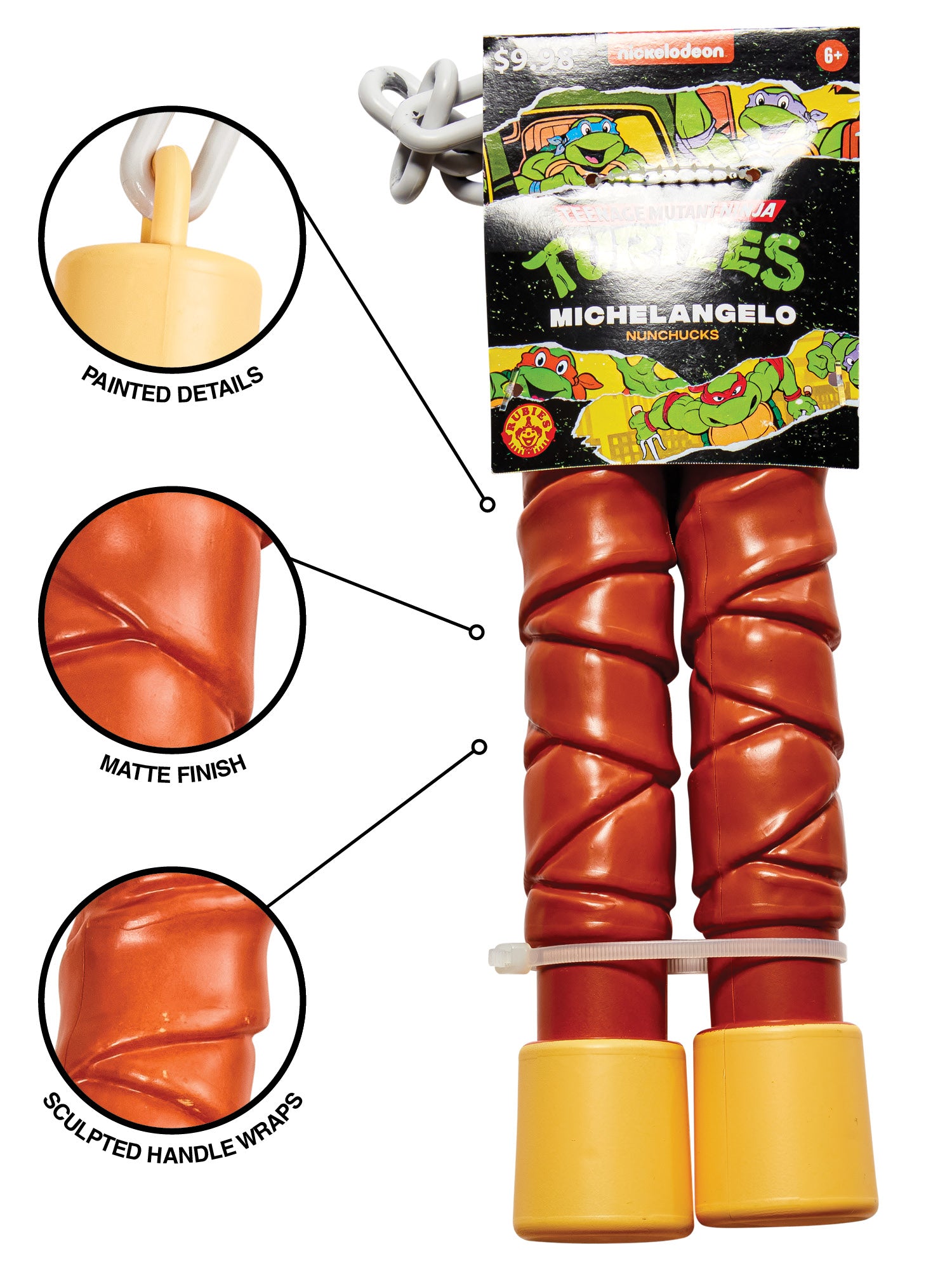 Rubies Michelangelo Nunchucks Teenage Mutant Ninja Turtles Kostümzubehör – Rückansicht