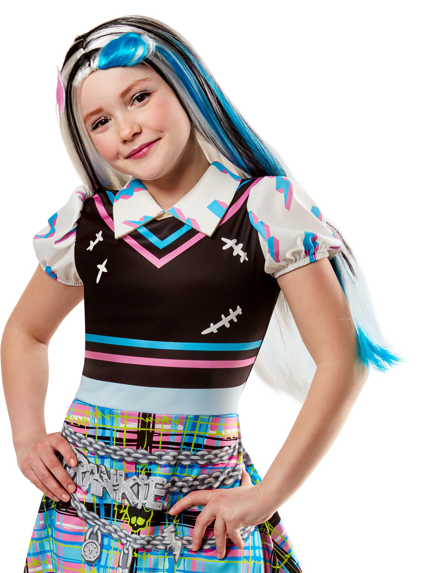 Rubies Frankie Stein Perücke für Mädchen im Monster-High-Stil – Detailansicht