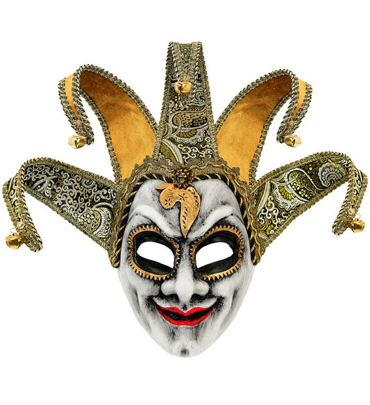 Venezianische Hofnarr-Maske in traditionellem Design für Fasnacht