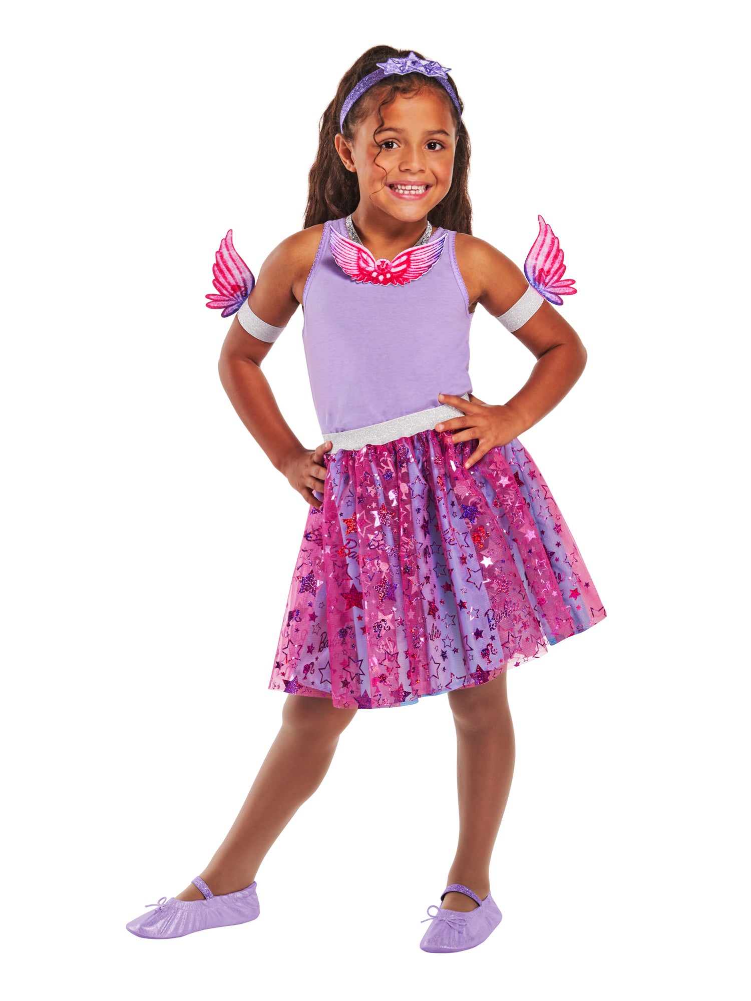 Rubies Barbie Kostüm-Accessoire-Set für Kinder mit Tutu-Rock und Zubehör – Rückansicht