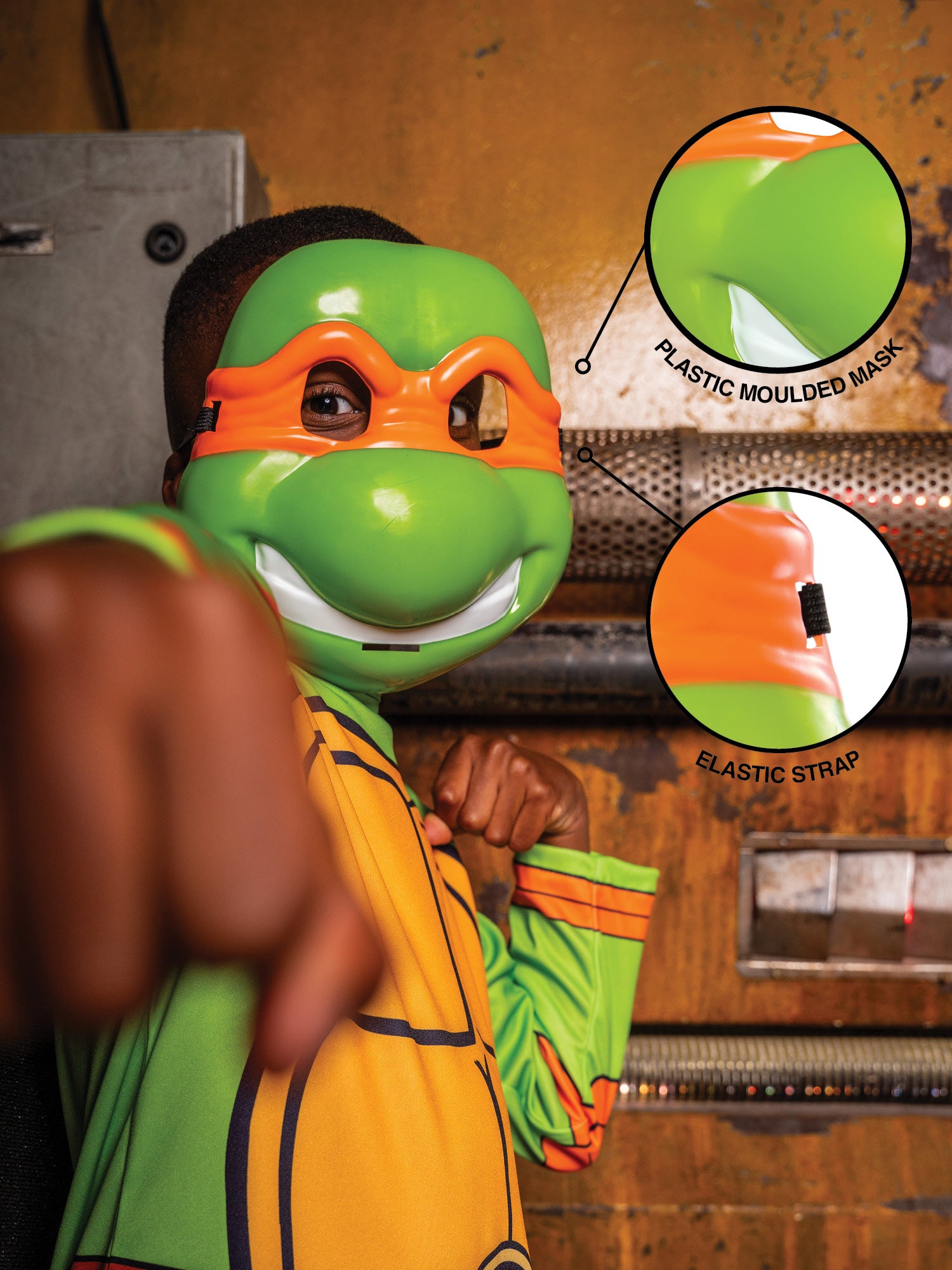Rubies Michelangelo Maske für Jungen aus Teenage Mutant Ninja Turtles – Seitenansicht