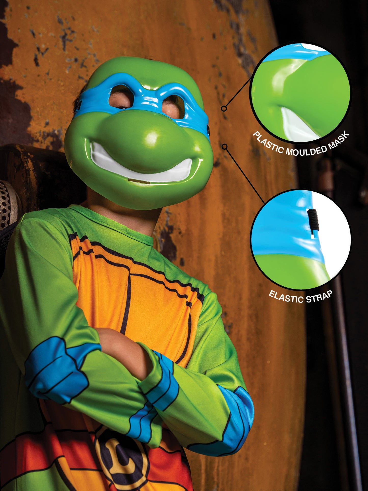 Rubies Leonardo Maske für Jungen Teenage Mutant Ninja Turtles – Seitenansicht
