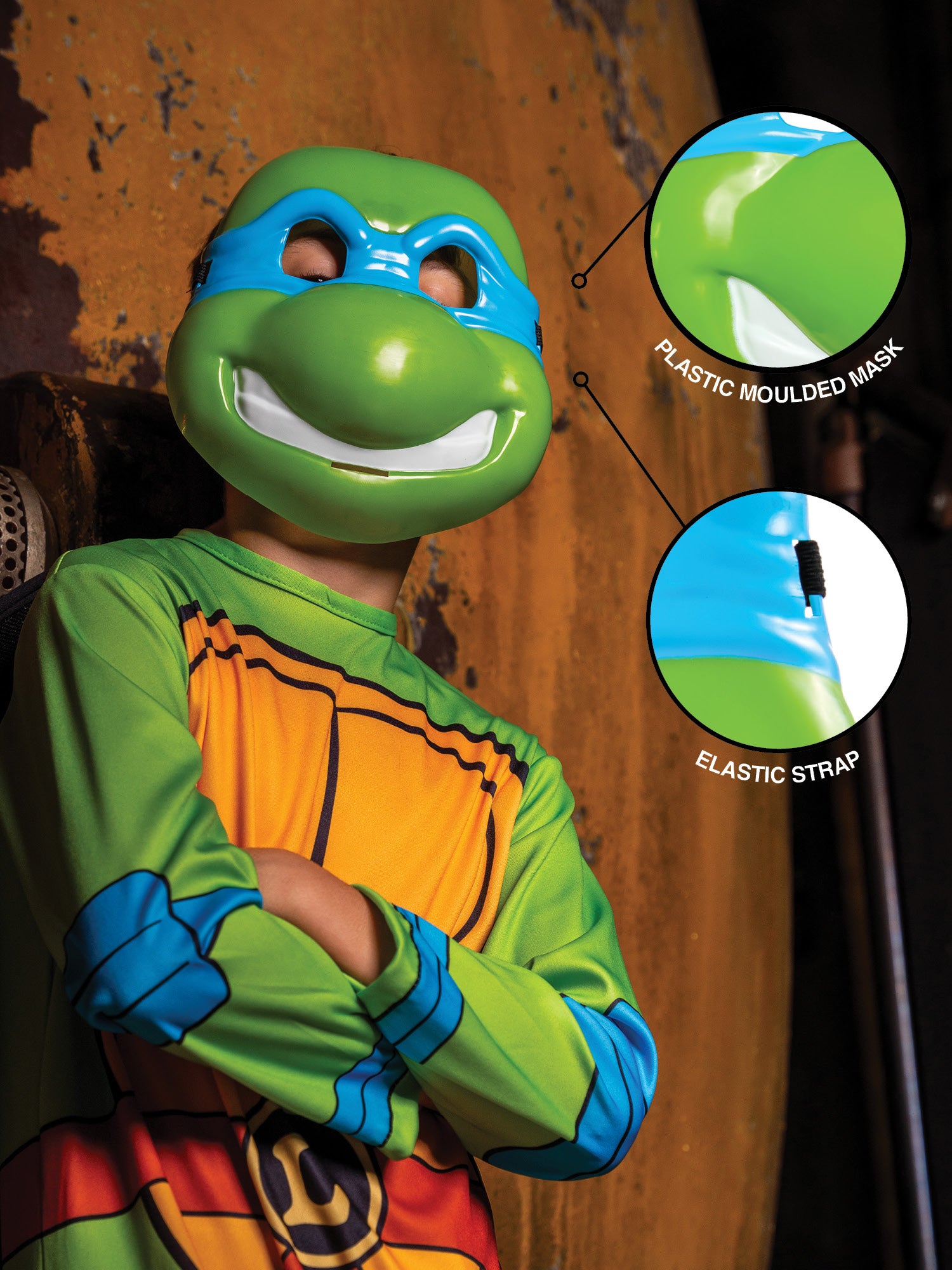 Rubies Leonardo Maske für Jungen Teenage Mutant Ninja Turtles – Seitenansicht