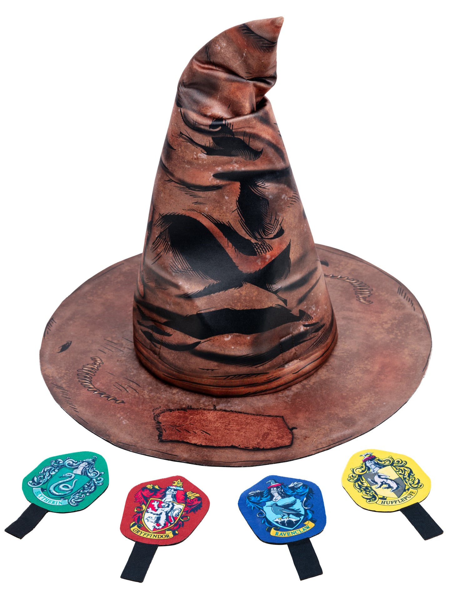 Rubies Harry Potter interaktiver Sortierhut mit Hogwarts-Hausabzeichen – Detailansicht