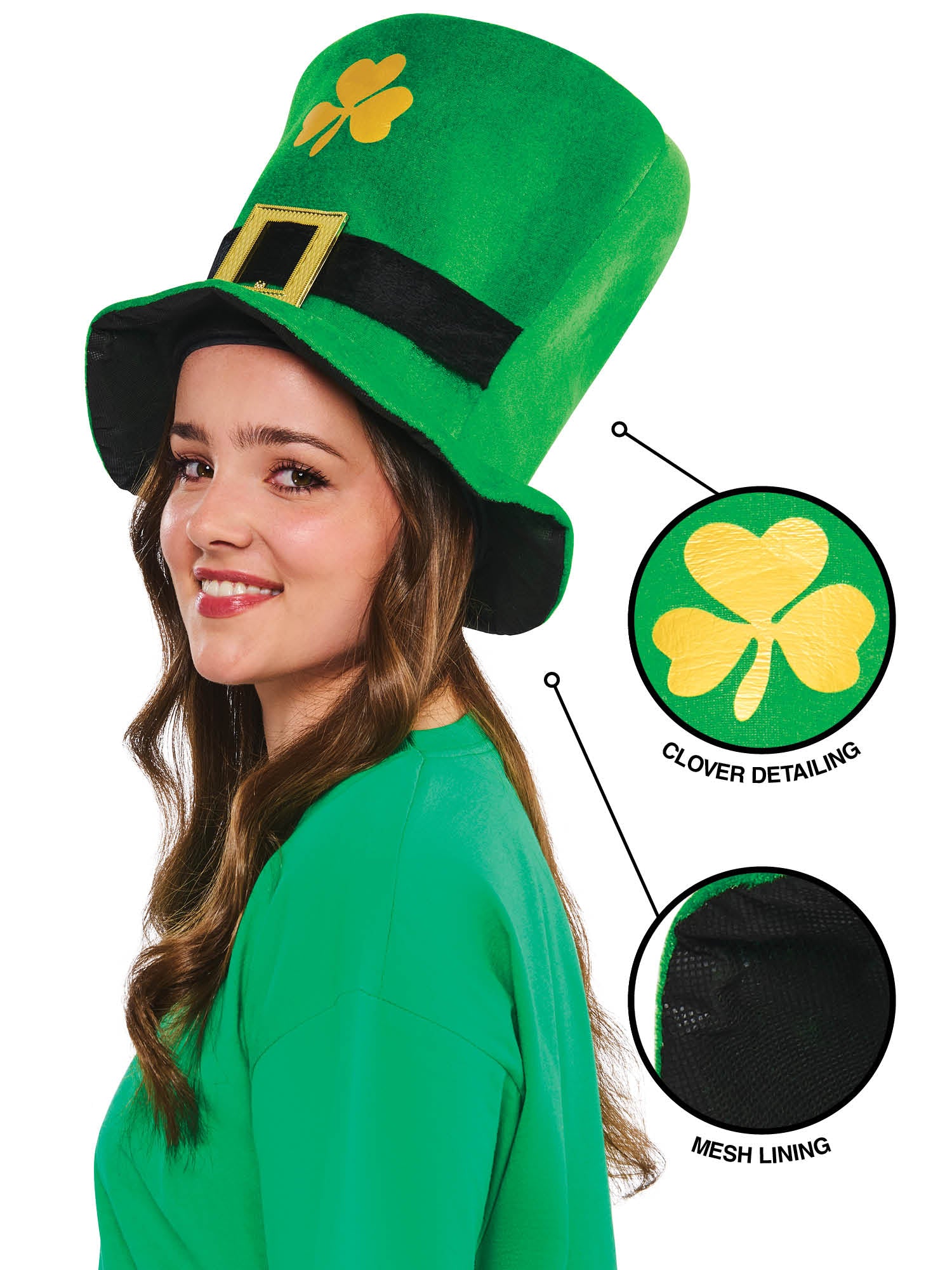 Rubies St. Patrick's Day Hut für Erwachsene – Rückansicht