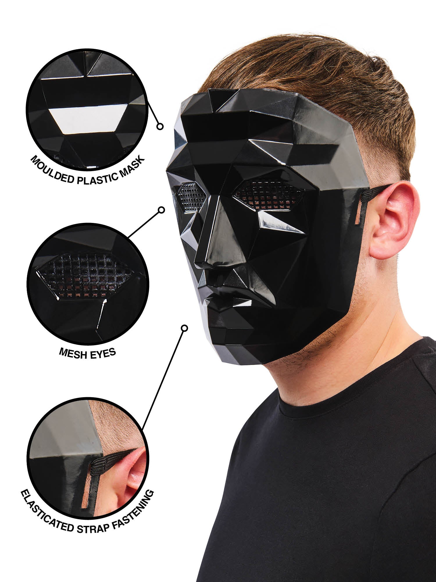 Rubies Squid Game Front Man Maske fuer Erwachsene – Seitenansicht