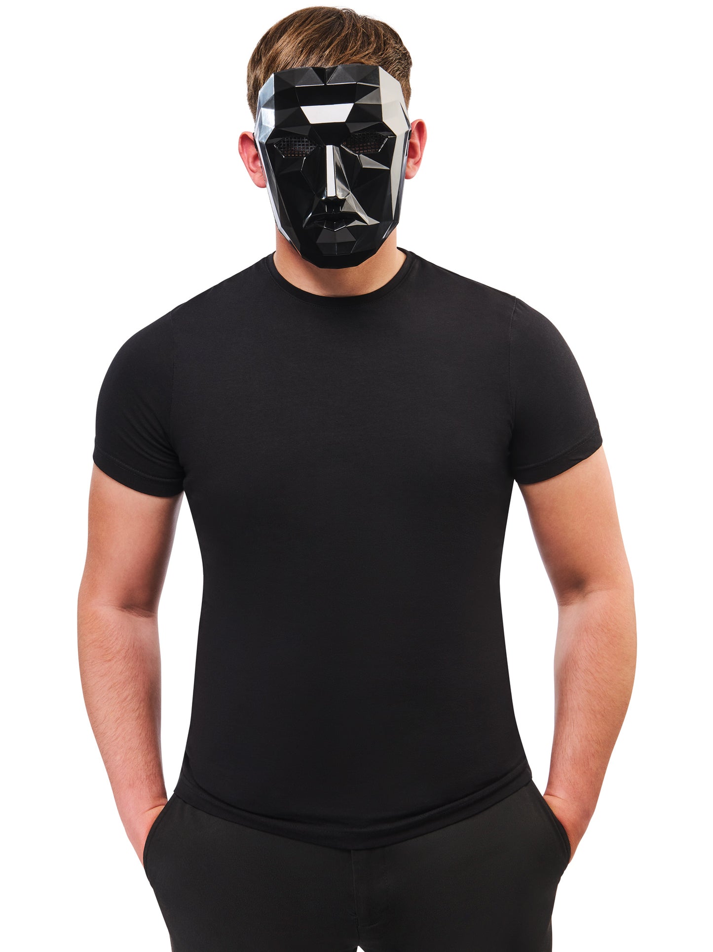 Rubies Squid Game Front Man Maske fuer Erwachsene – Rückansicht