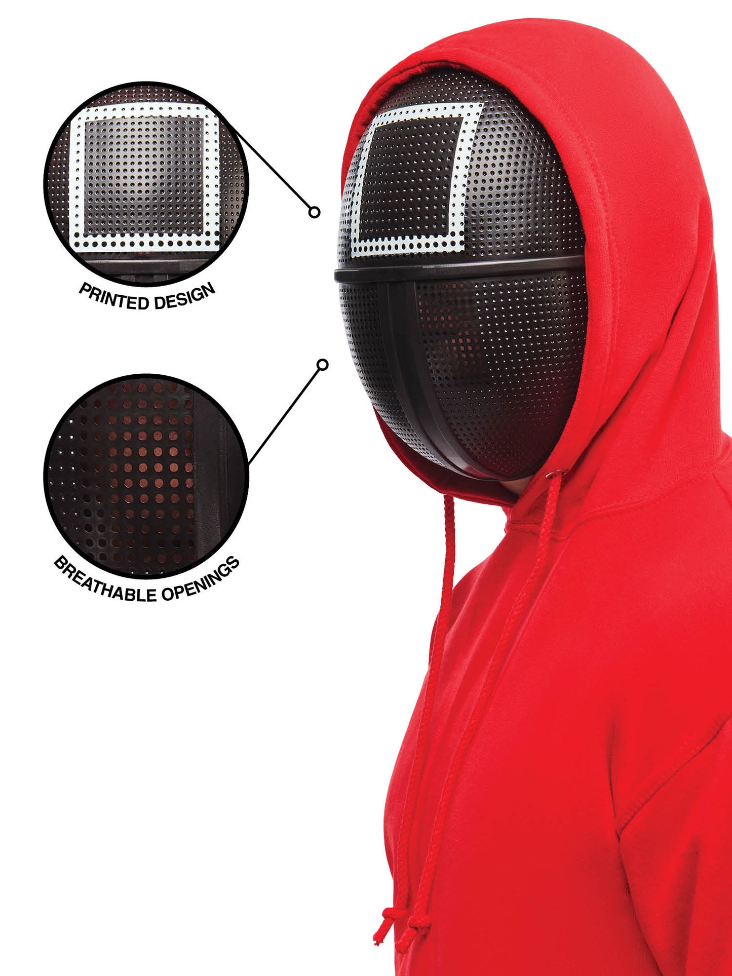 Rubies Squid Game Guard Masken 3er-Set – Rückansicht