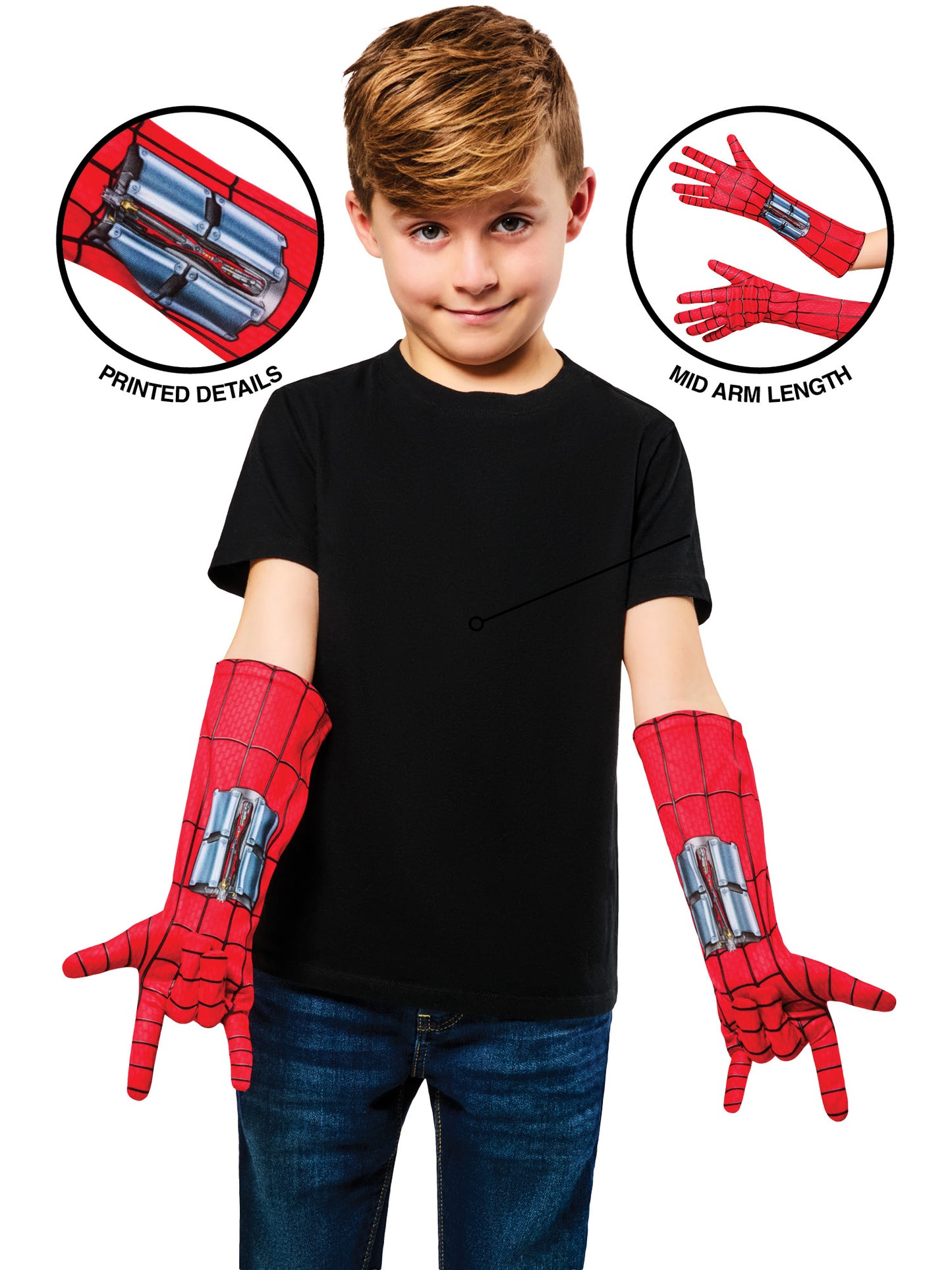 Rubies Spider-Man Handschuhe Marvel Kostümzubehör – Seitenansicht
