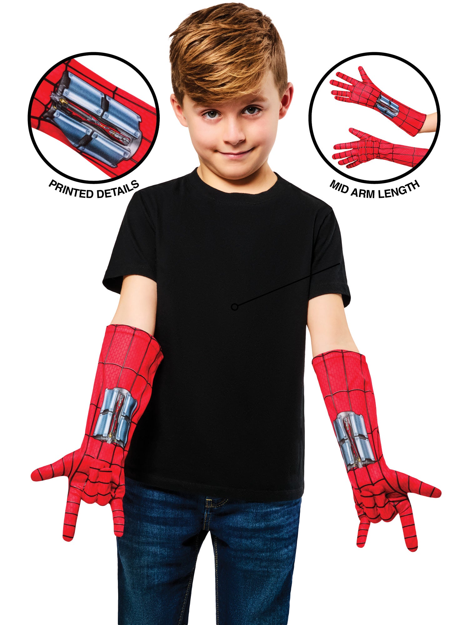Rubies Spider-Man Handschuhe Marvel Kostümzubehör – Seitenansicht