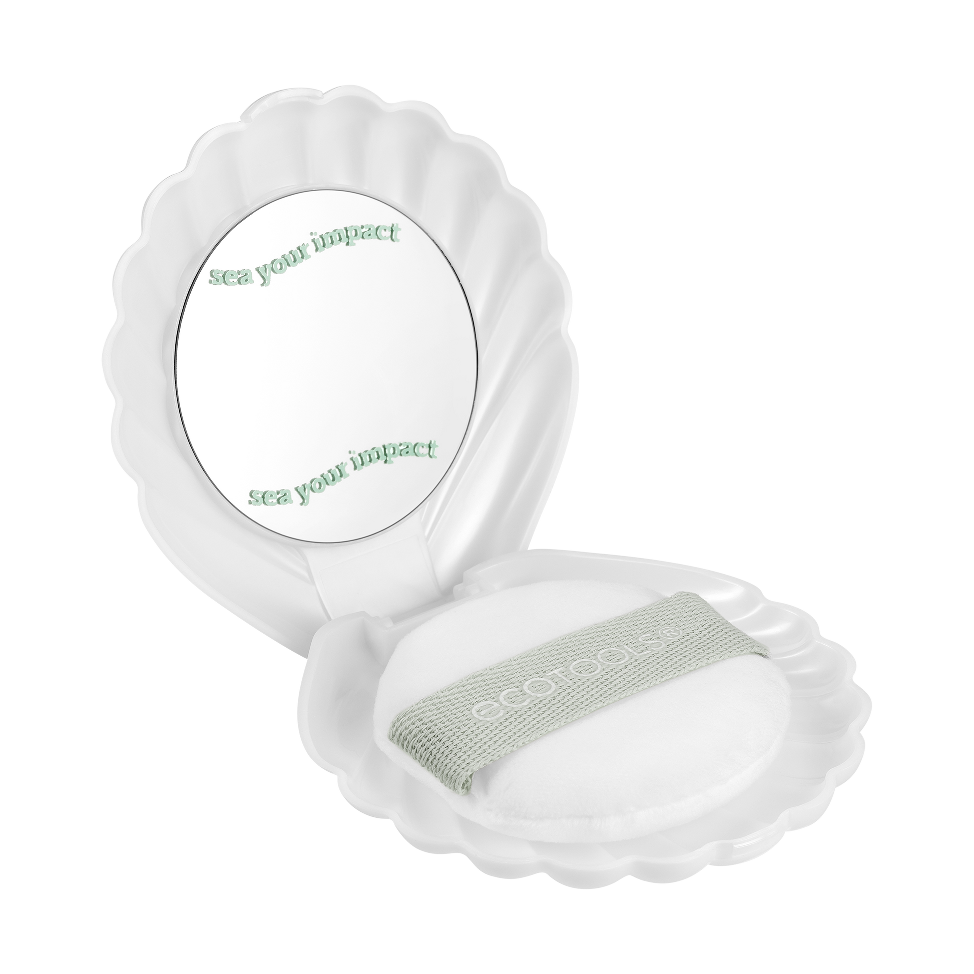 ECOTOOLS ECOTOOLS Sea Gems Pearl Puff Make-up Schwamm mit Etui und Spiegel 2 Stück Kosmetik
