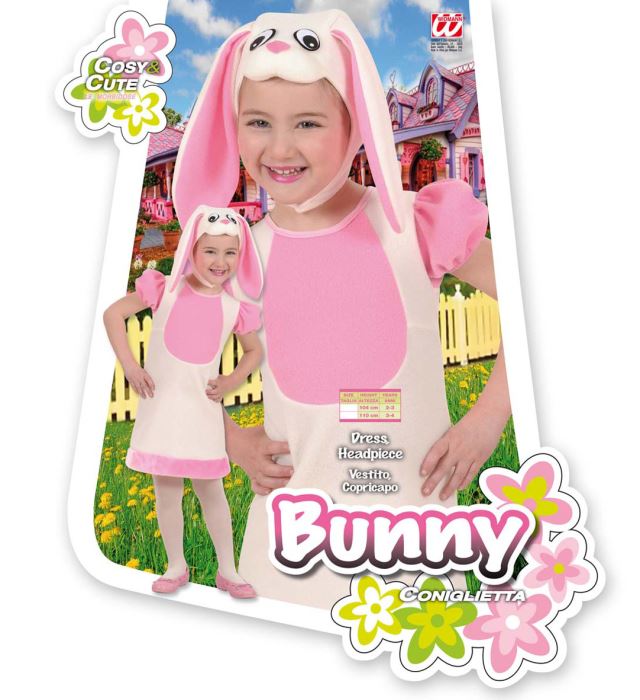 Fasnacht Häschenkostüm mit Kleid und Hasenohren-Kopfbedeckung