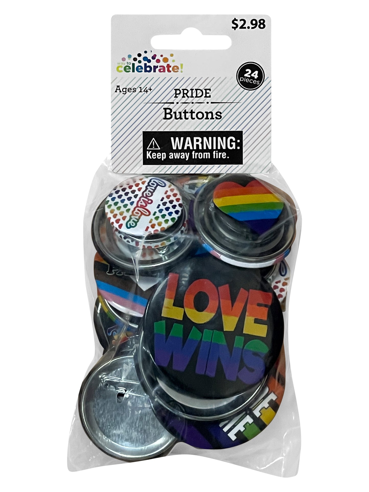 Rubies Pride Rainbow-Badges 24er-Pack – Produktansicht