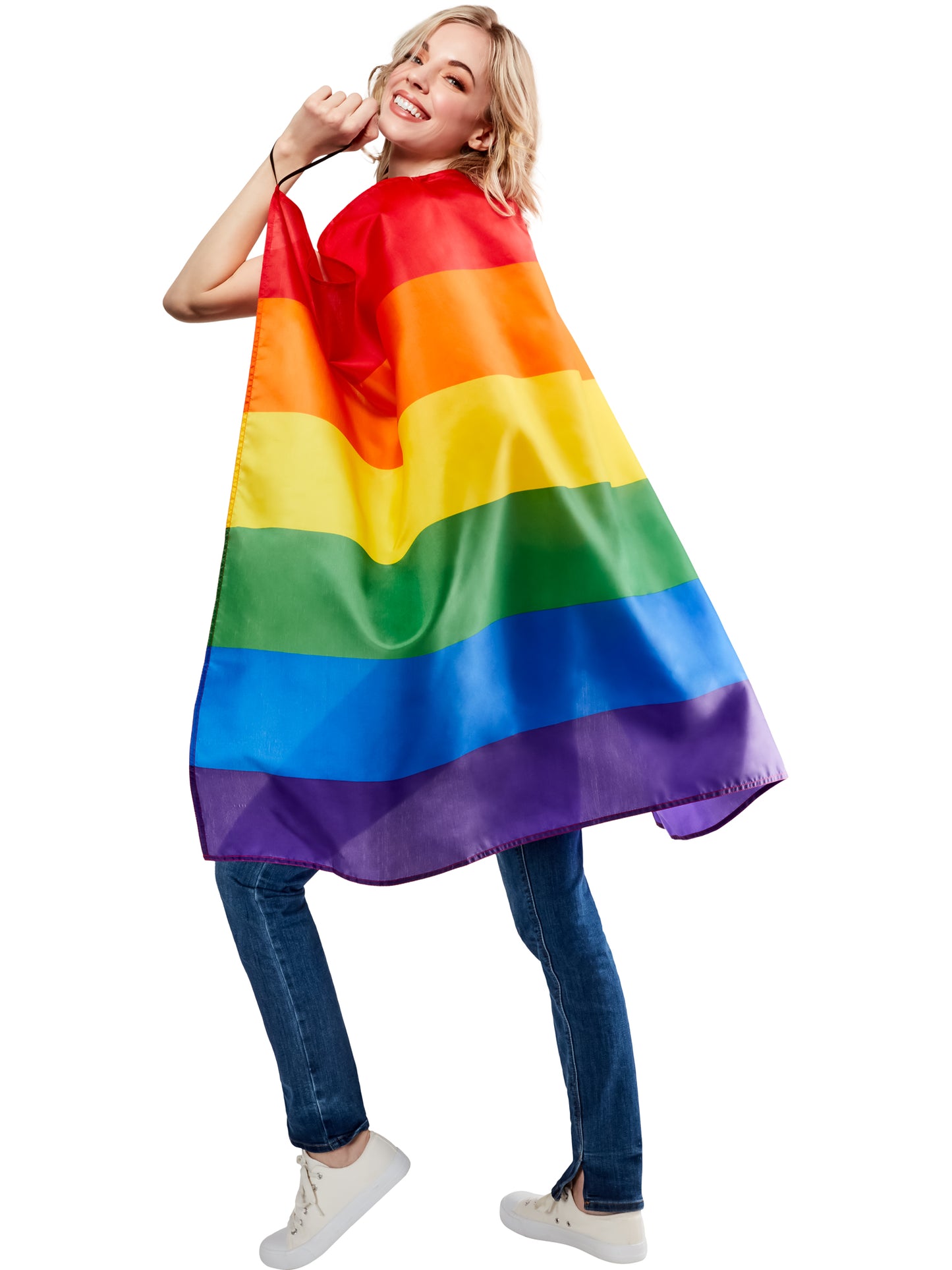 Rubies Rainbow Pride Cape Regenbogen Umhang – Detailansicht