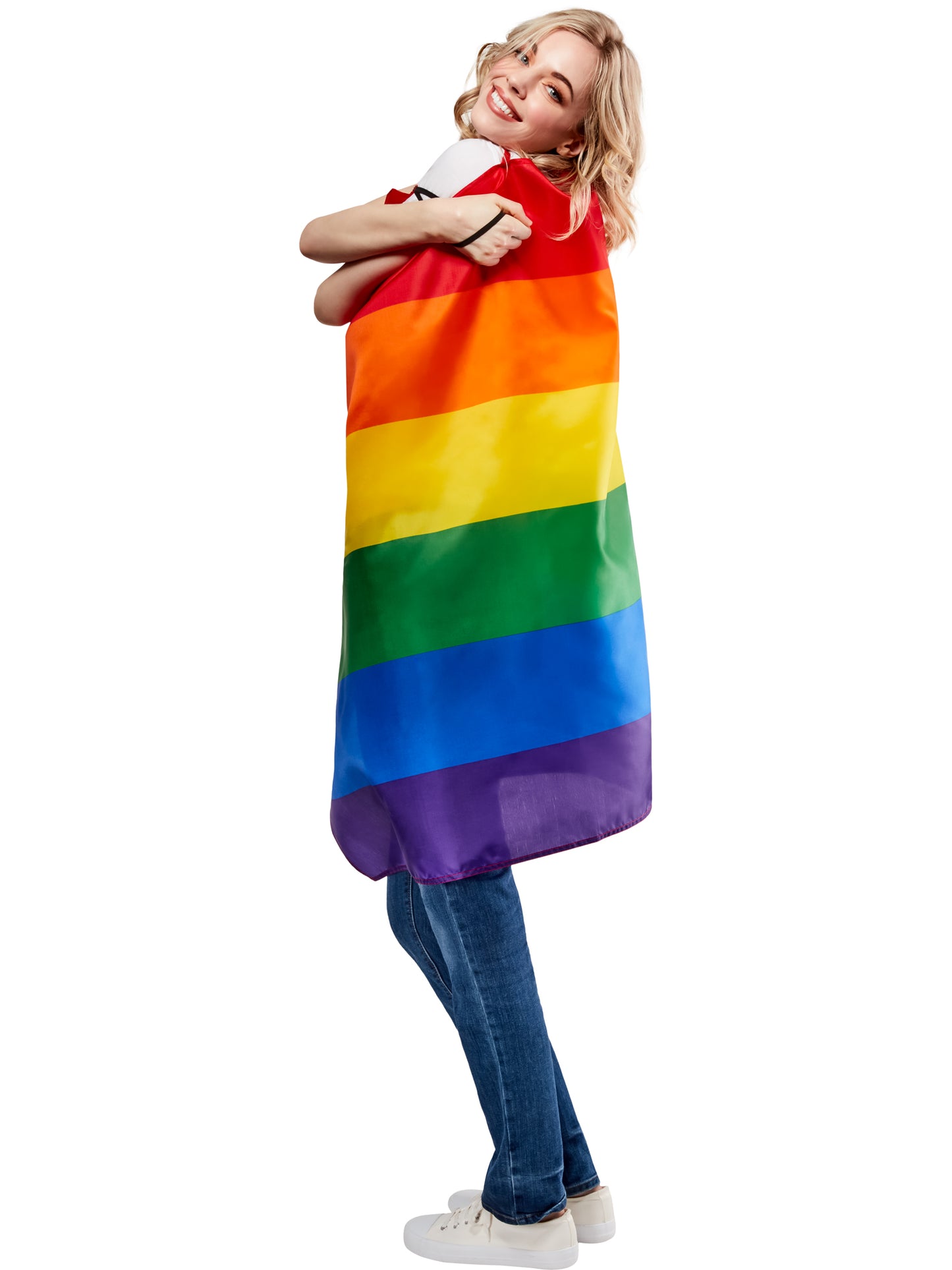 Rubies Rainbow Pride Cape Regenbogen Umhang – Rückansicht