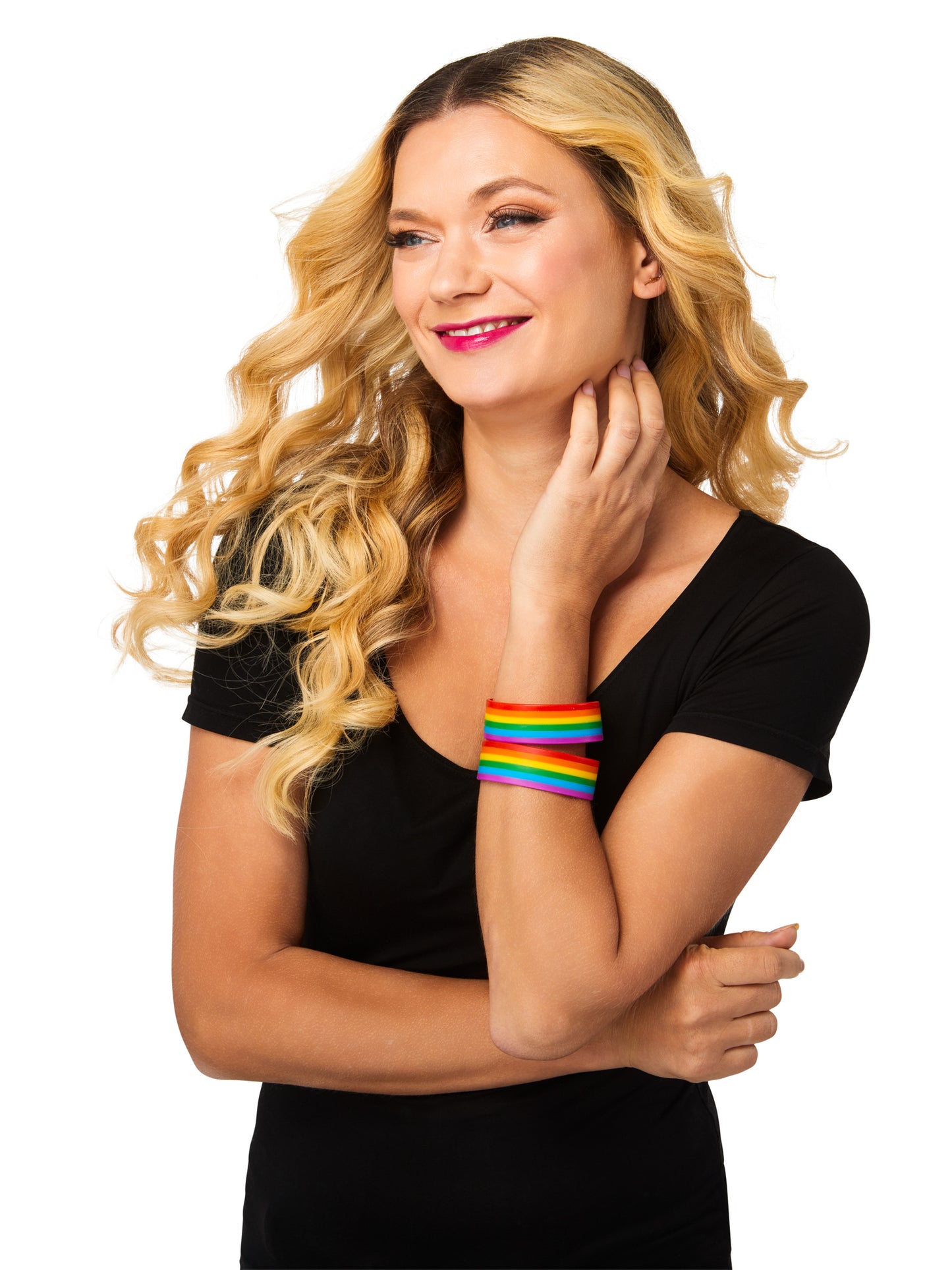 Rubies Pride Rainbow Wristbands im 2er-Pack – Rückansicht