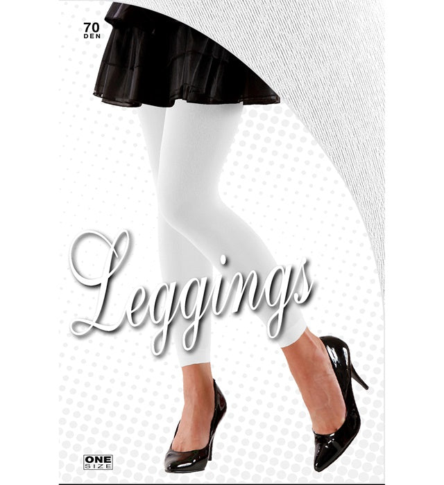 Weiße blickdichte 70 DEN Leggings für Fasnacht und Mottopartys
