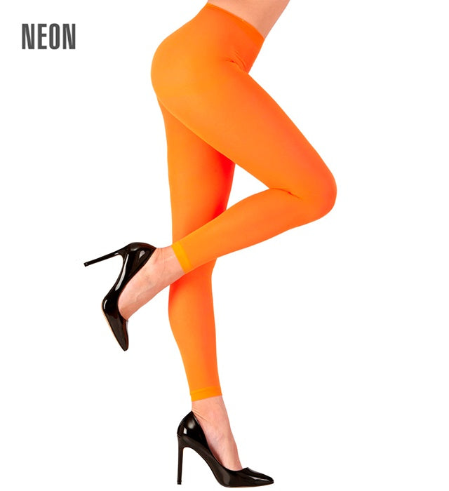 Neon orange Leggings 70 DEN auf neutralem Hintergrund