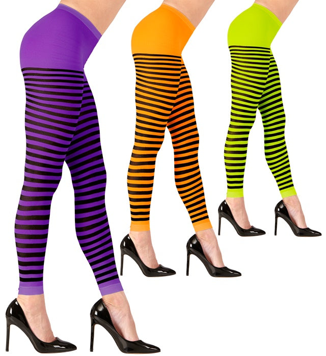 Gestreifte Leggings 70 DEN in verschiedenen Farben für Fasnacht und Halloween