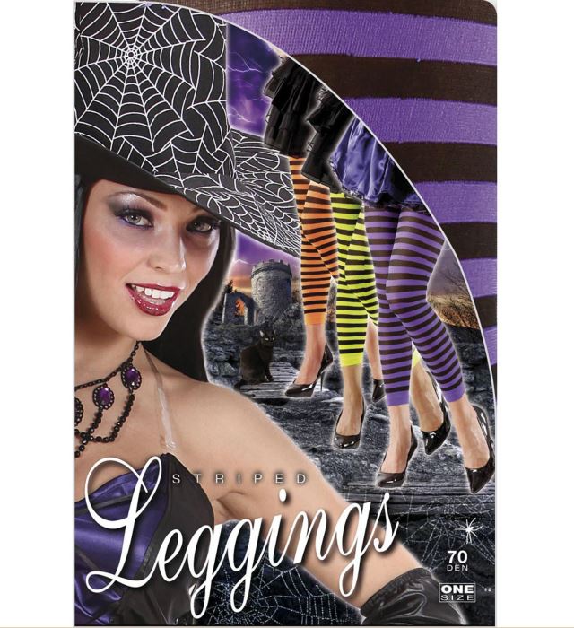 Gestreifte Leggings 70 DEN in verschiedenen Farben für Fasnacht und Halloween