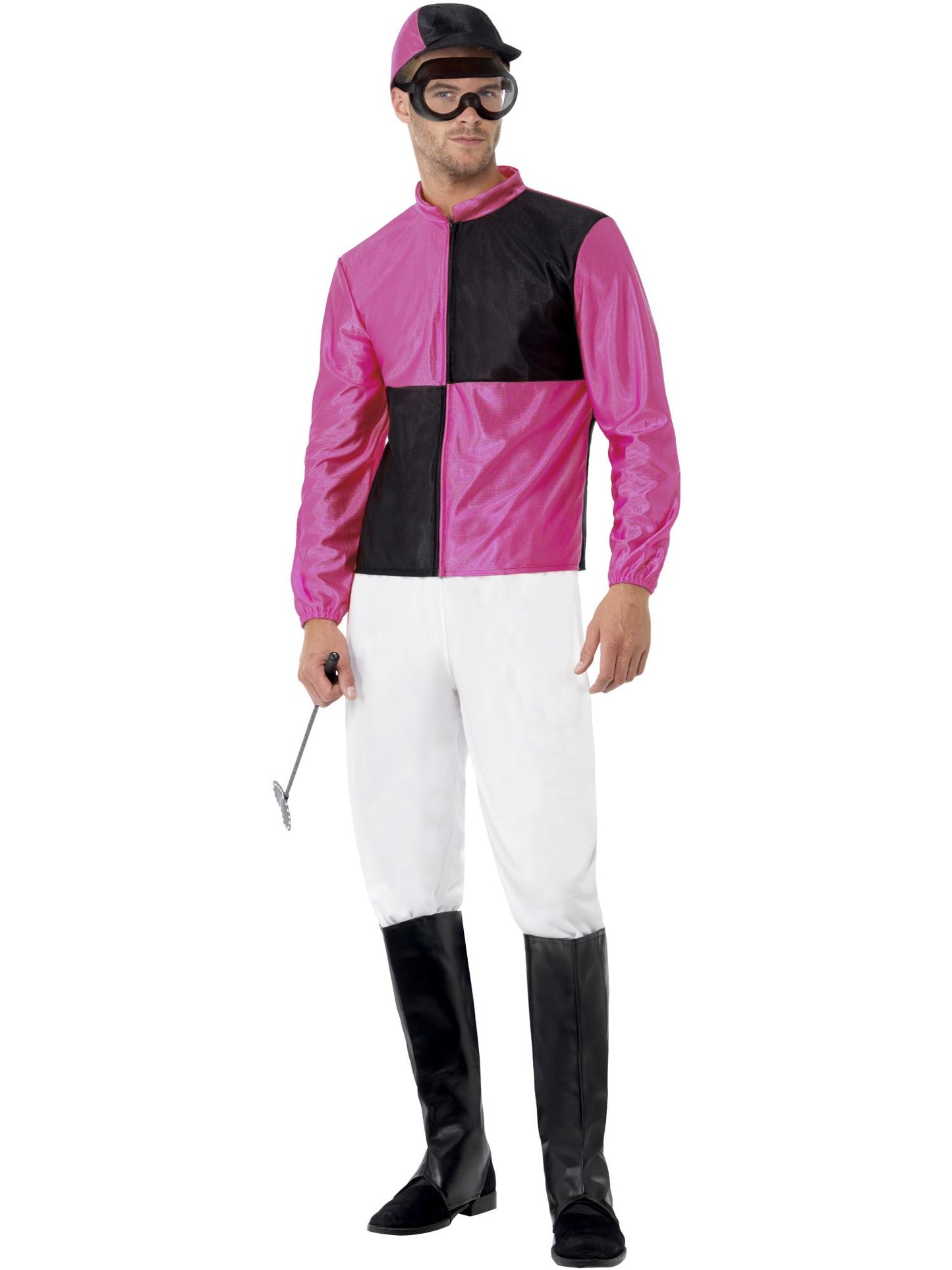 Smiffys UNIFORM Jockey Costume, Pink & Black CS für Herren