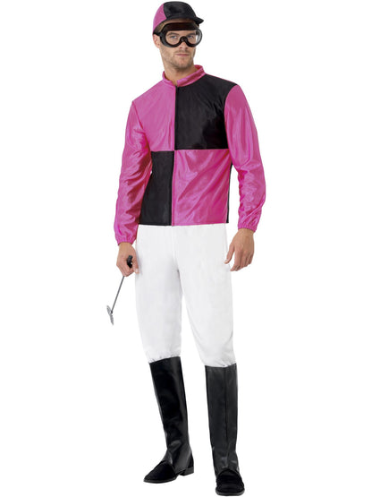 Smiffys UNIFORM Jockey Costume, Pink & Black CS für Herren