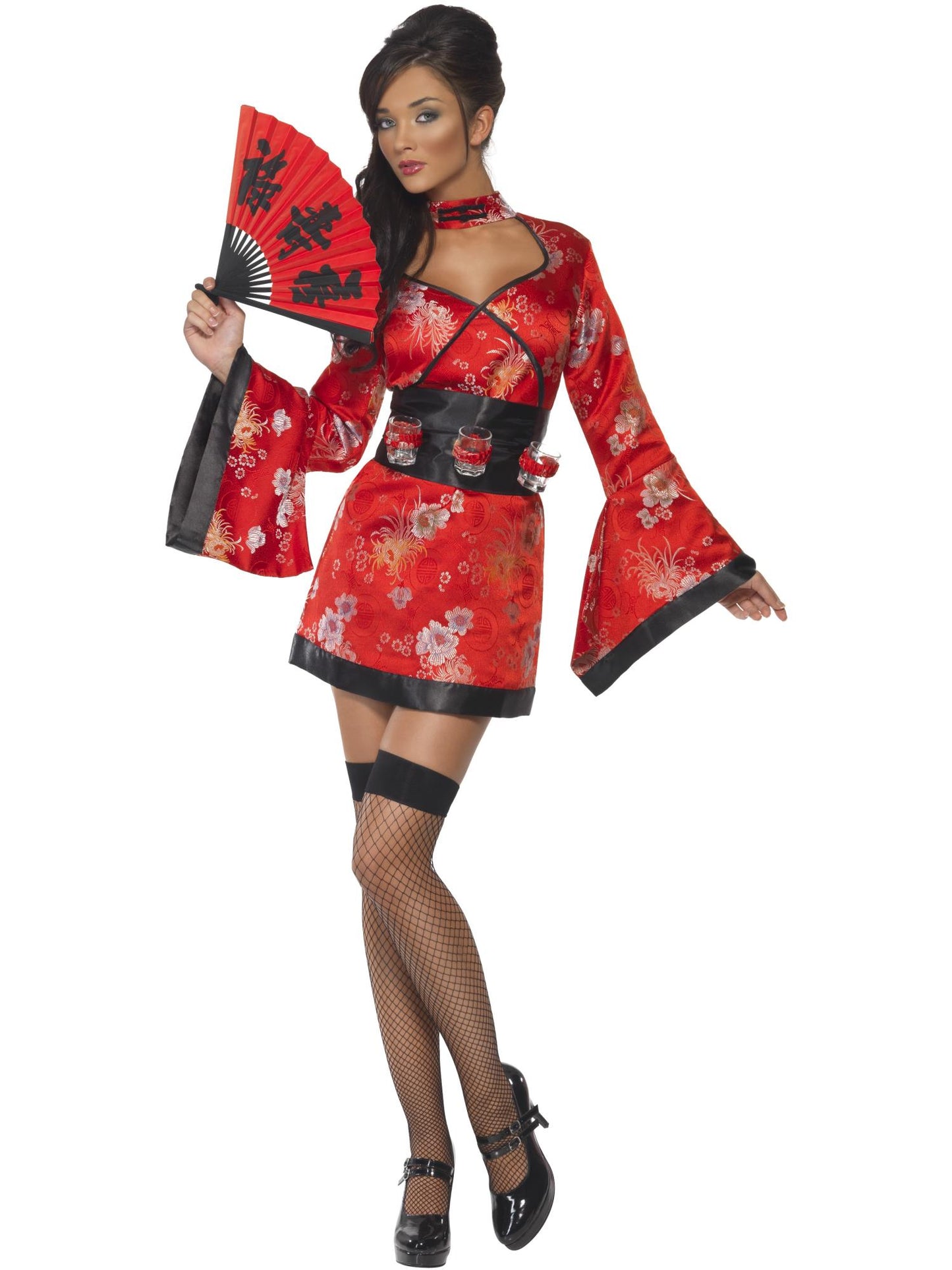 Smiffys COMEDY Vodka Geisha Costume, Red CS für Damen