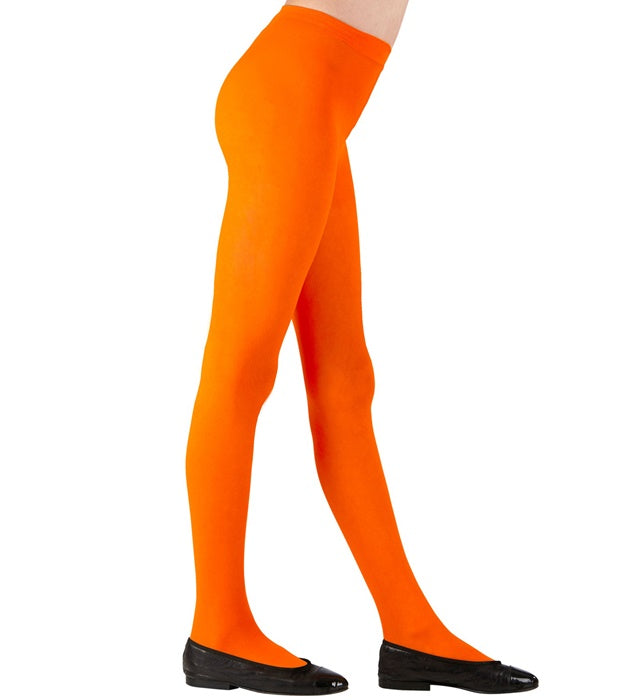 Orangefarbene blickdichte Strumpfhose 40 DEN für Fasnacht-Kostüm