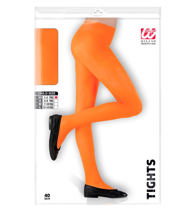 Orangefarbene blickdichte Strumpfhose 40 DEN für Fasnacht-Kostüm