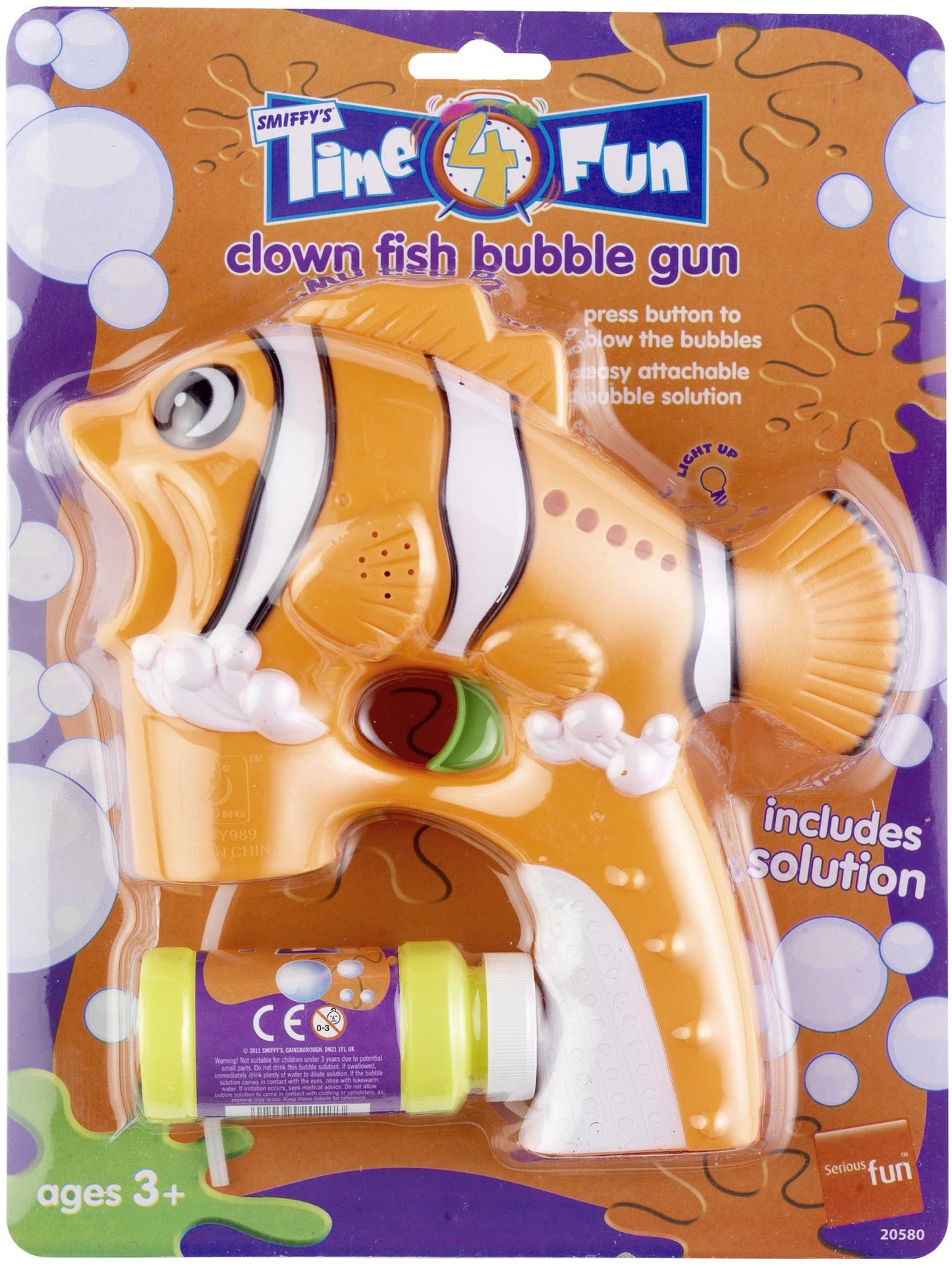 Smiffys Clown Fish Bubble Gun, Orange JN für Unisex