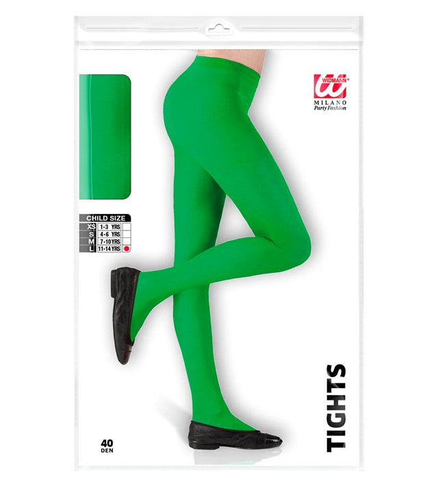 Grüne Strumpfhose 40 DEN für Fasnacht und Karneval