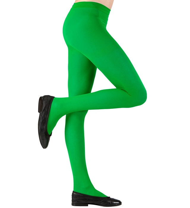 Grüne Strumpfhose 40 DEN für Fasnacht und Karneval