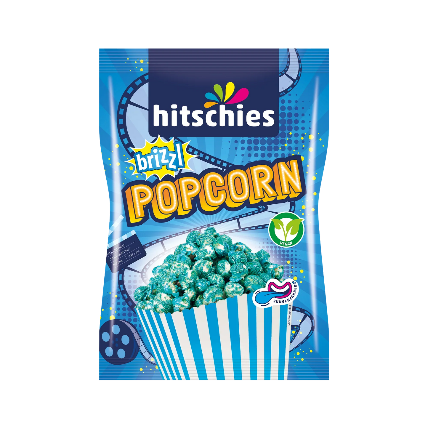 Hitschies brizzl Popcorn Blau 125g – Produktbild – Produktansicht