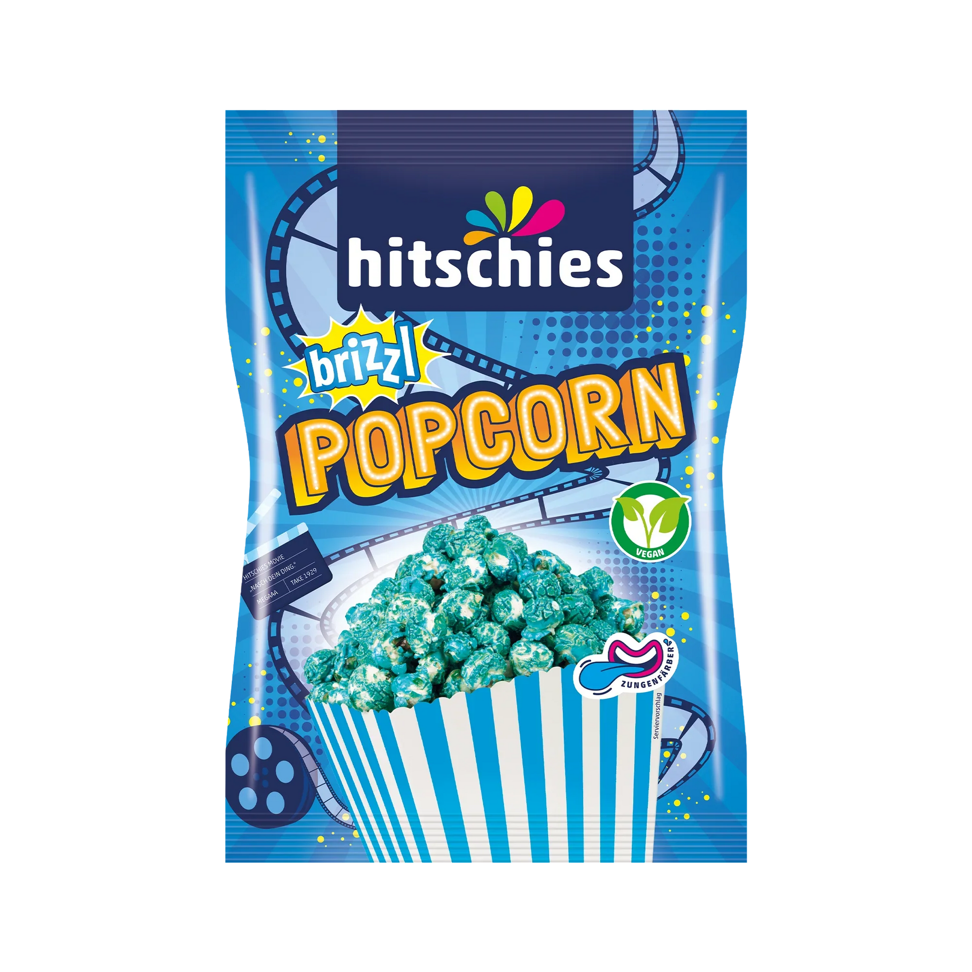 Hitschies brizzl Popcorn Blau 125g – Produktbild – Produktansicht