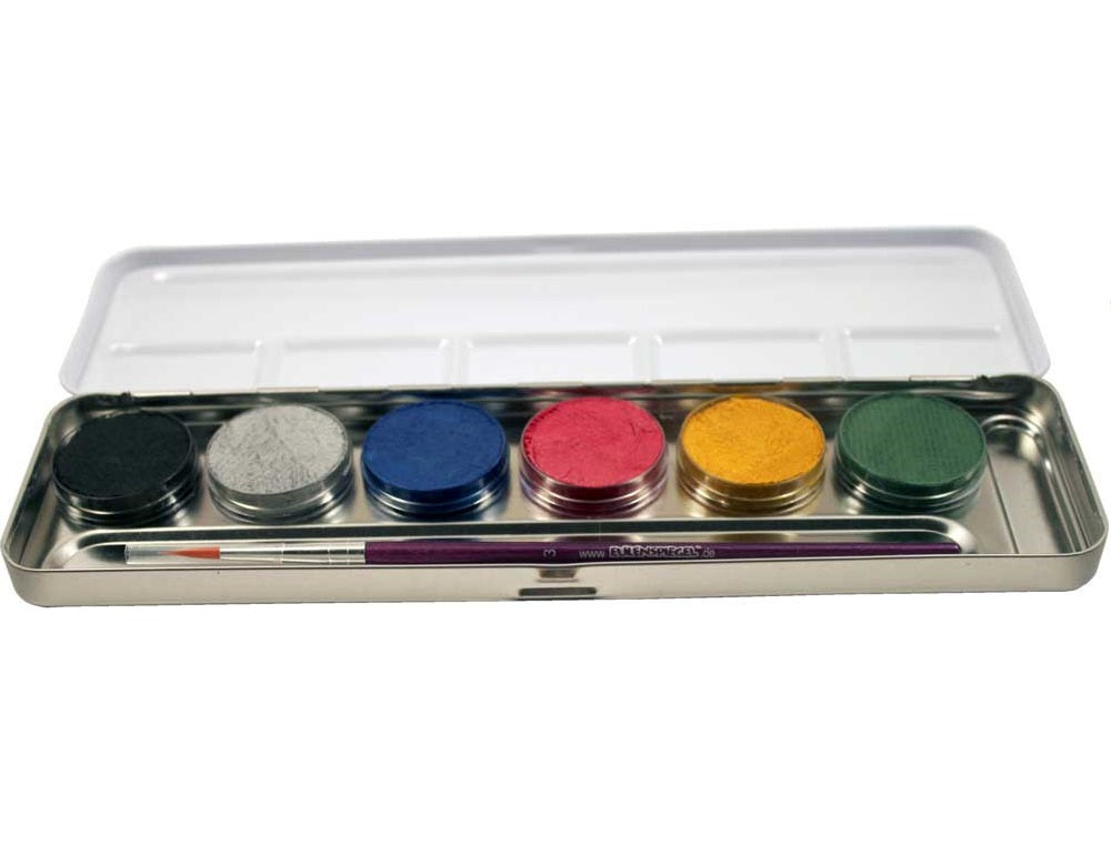 6 Farben Metall Palette Perlglanz