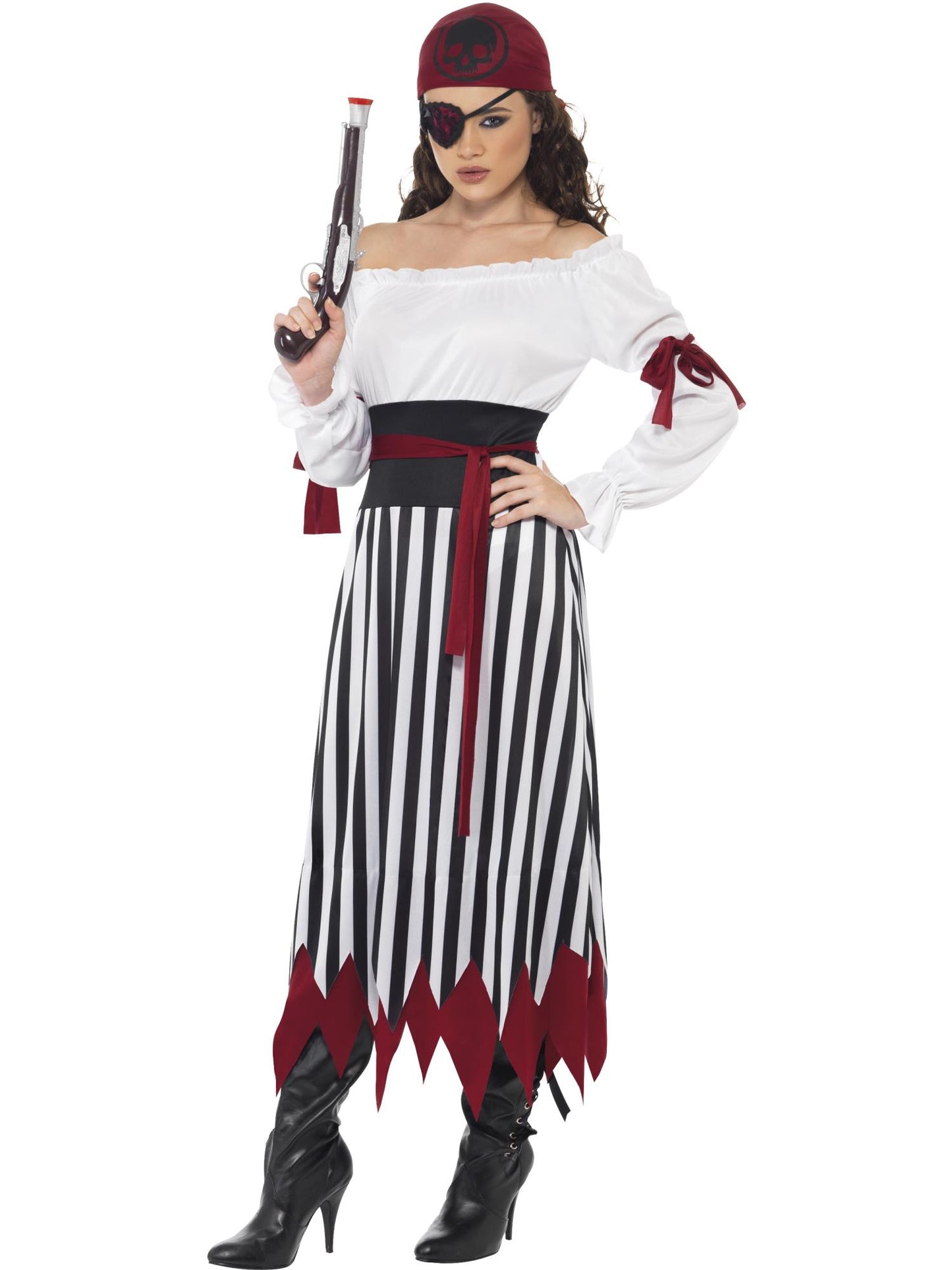 Smiffys Pirate Lady Costume, Black & White CS für Damen